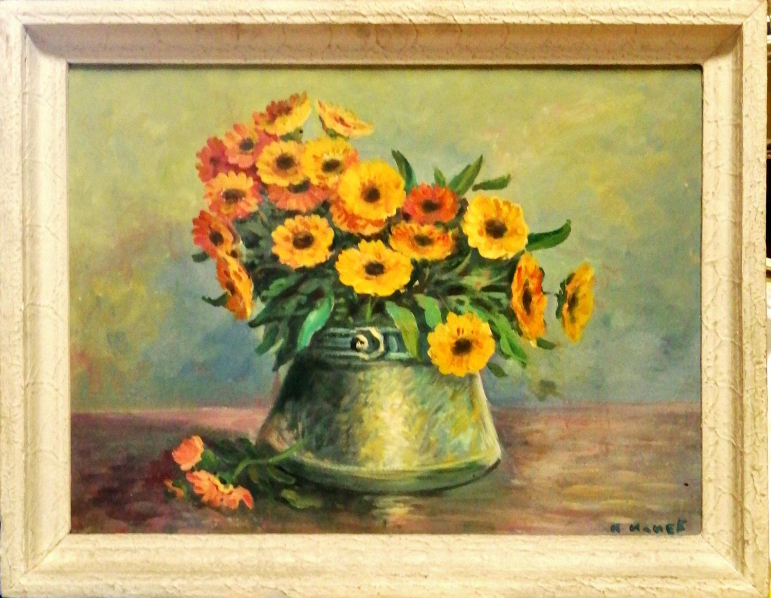 Картина върху фазер с рамка, масло- Илиев Картина върху фазер с рамка, масло- Илиев