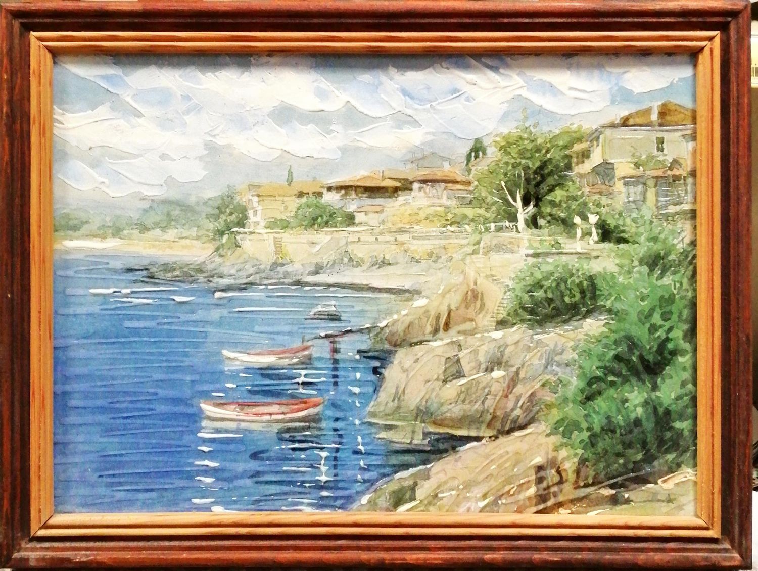 Картина върху фазер с рамка, масло-Ж. Атанасов