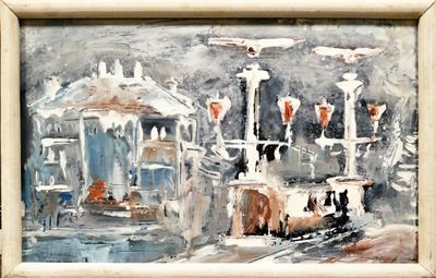 Картина върху фазер с рамка, масло-Венелин Петров 94г Картина върху фазер с рамка, масло-Венелин Петров 94г