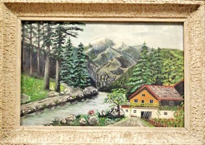 Картина върху фазер с рамка, масло Картина върху фазер с рамка, масло