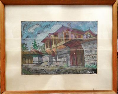 Картина върху картон пастел с рамка Картина върху картон пастел с рамка