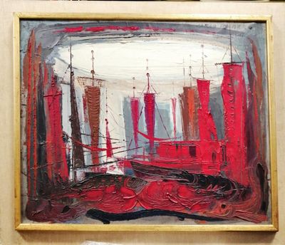 Картина върху фазер с рамка, масло Картина върху фазер с рамка, масло