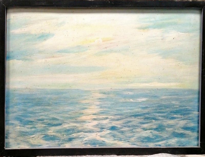 Картина върху фазер с рамка, масло - Радослав василев " Морско утро"