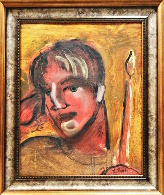 Картина върху фазер с рамка, масло Картина върху фазер с рамка, масло