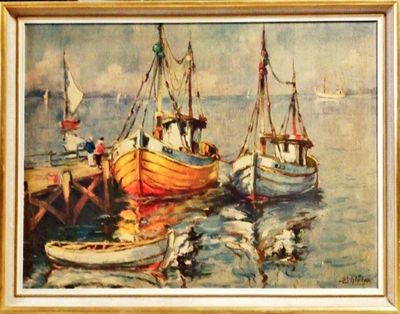 Картина върху фазер с рамка, масло Картина върху фазер с рамка, масло