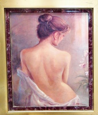 Картина върху картон с рамка, масло, репродукция Картина върху картон с рамка, масло, репродукция