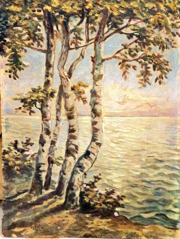 Картина върху каширано платно без рамка, масло