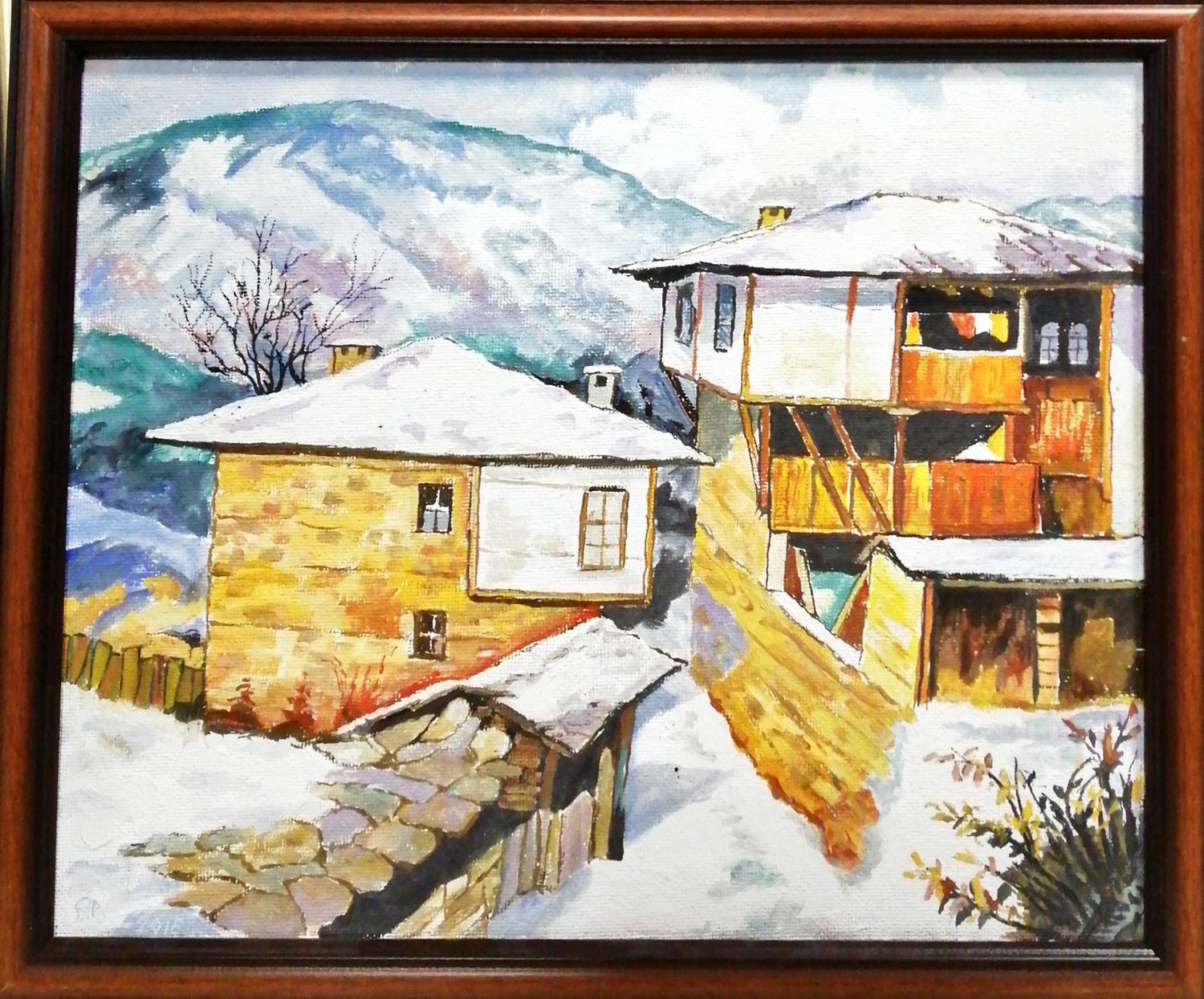 Картина върху фазер с рамка, масло