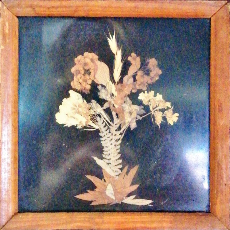 Картина върху картон с рамка, сушени цветя