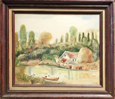 Картина върху фазер с рамка, масло Картина върху фазер с рамка, масло