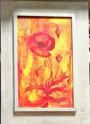 Картина върху фазер с рамка, масло Картина върху фазер с рамка, масло