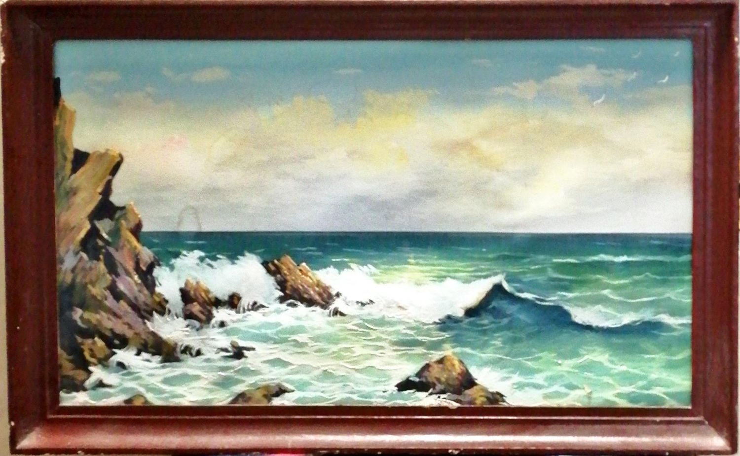 Картина върху картон с рамка, масло Картина върху картон с рамка, масло