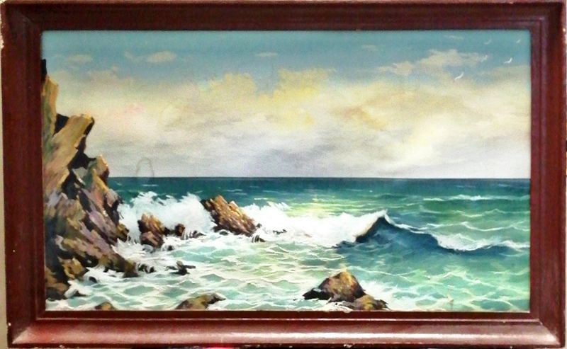 Картина върху картон с рамка, масло