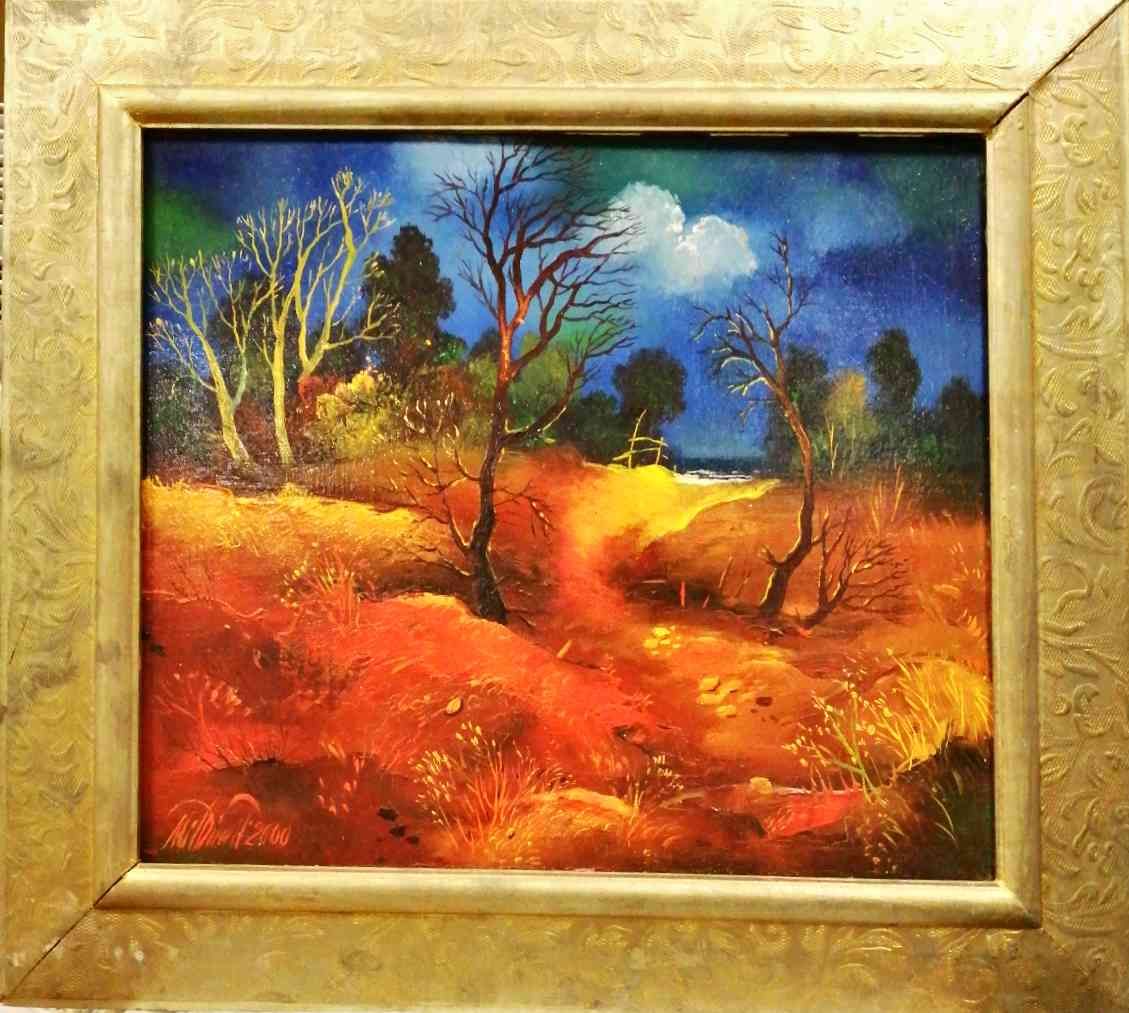 Картина върху платно с рамка,масло - автор Митко Димитров  Картина върху платно с рамка,масло - автор Митко Димитров "Настроение"2000г