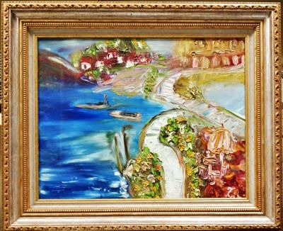 Картина върху платно с  рамка, масло - Картина върху платно с  рамка, масло -