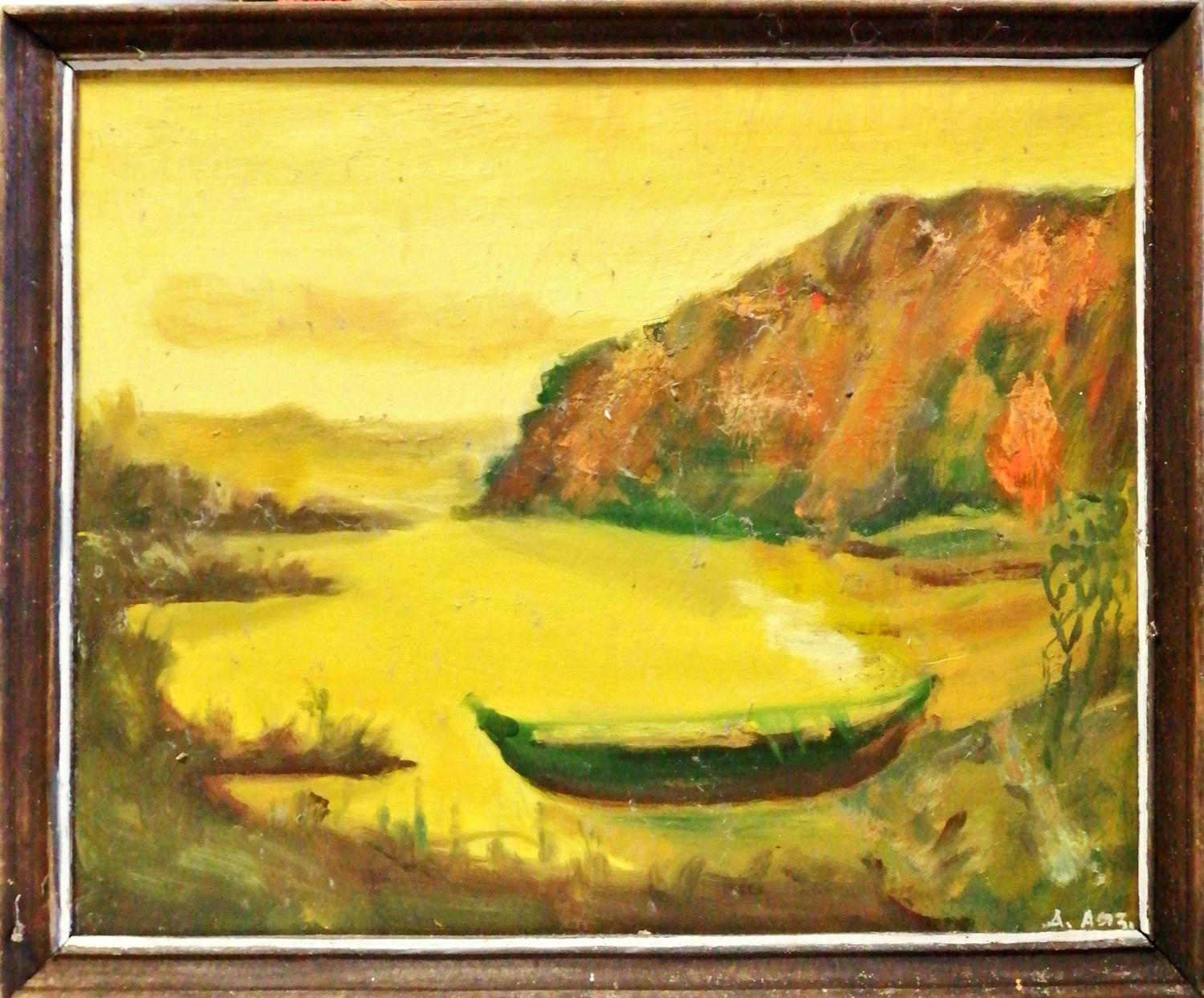 Картина върху фазер с  рамка, масло Картина върху фазер с  рамка, масло