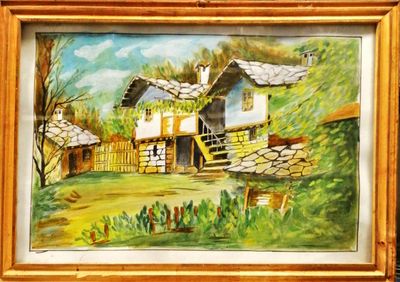 Картина върху картон с рамка, акрил