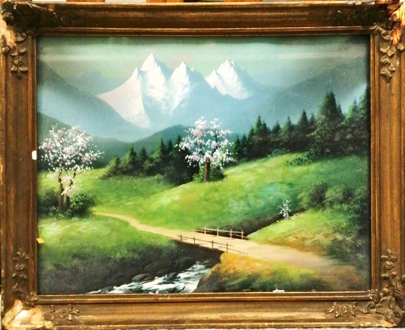 Картина върху картон  с рамка, акрил