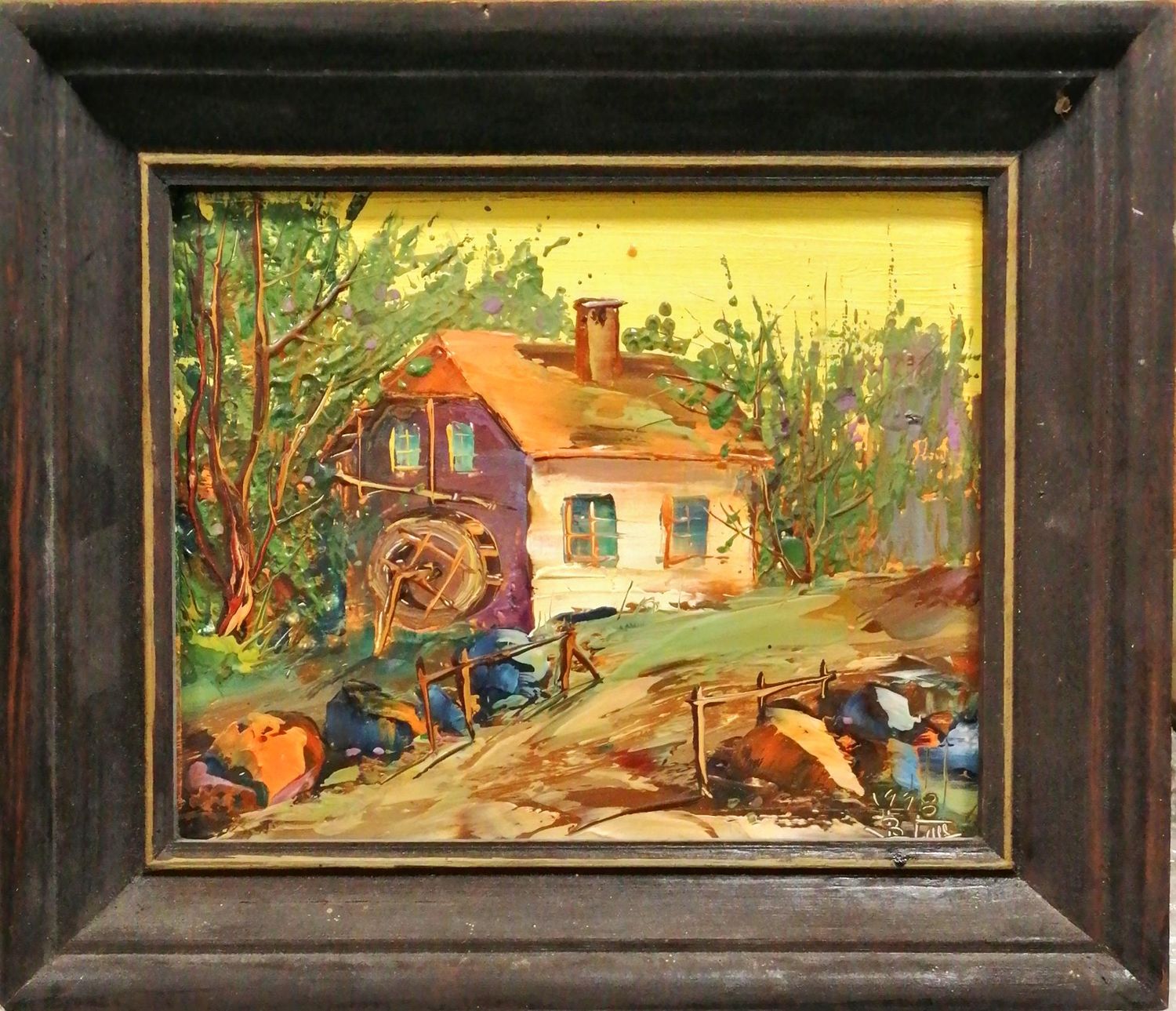 Картина върху фазер с  рамка, масло Картина върху фазер с  рамка, масло