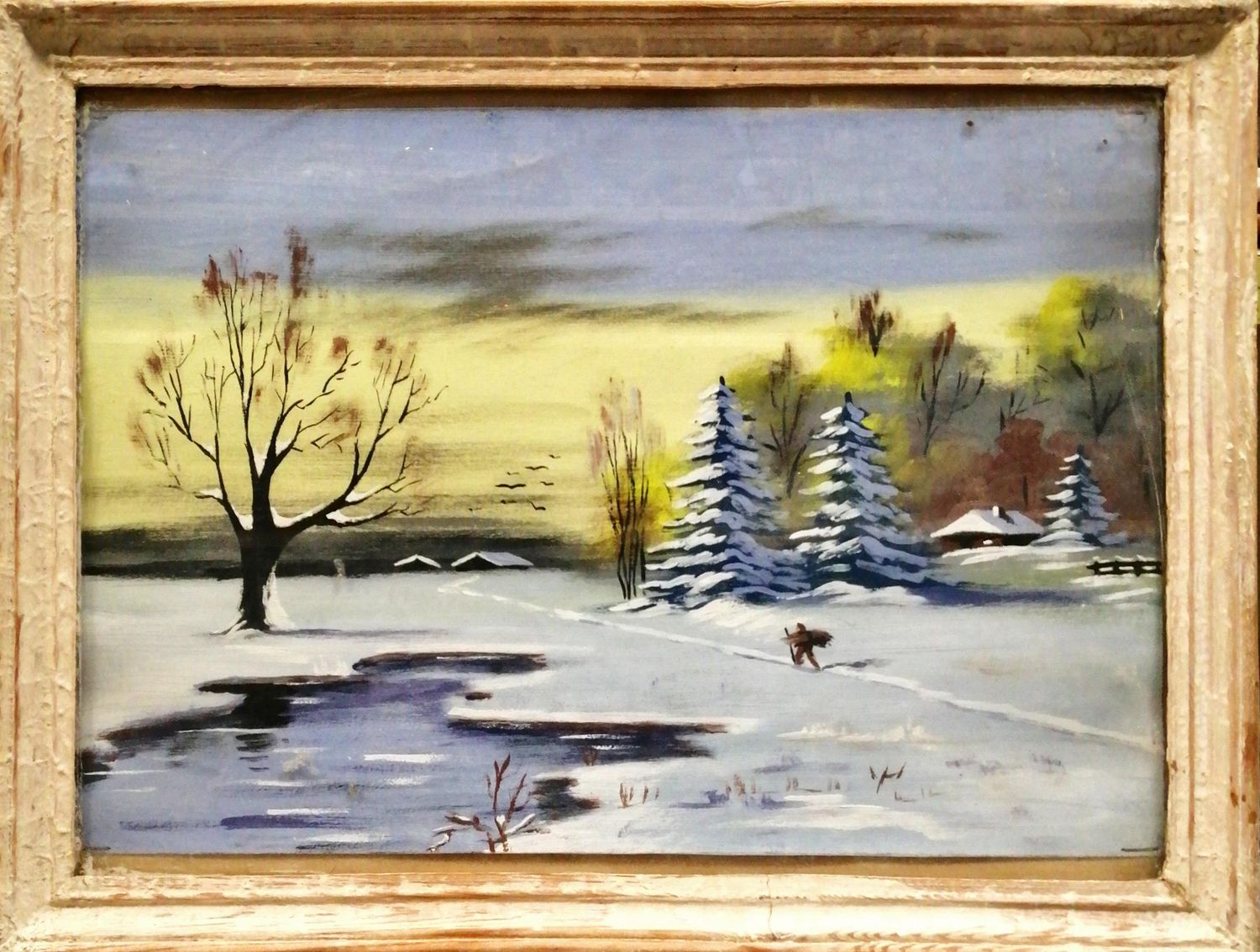 Картина върху картон с рамка, акрил Картина върху картон с рамка, акрил