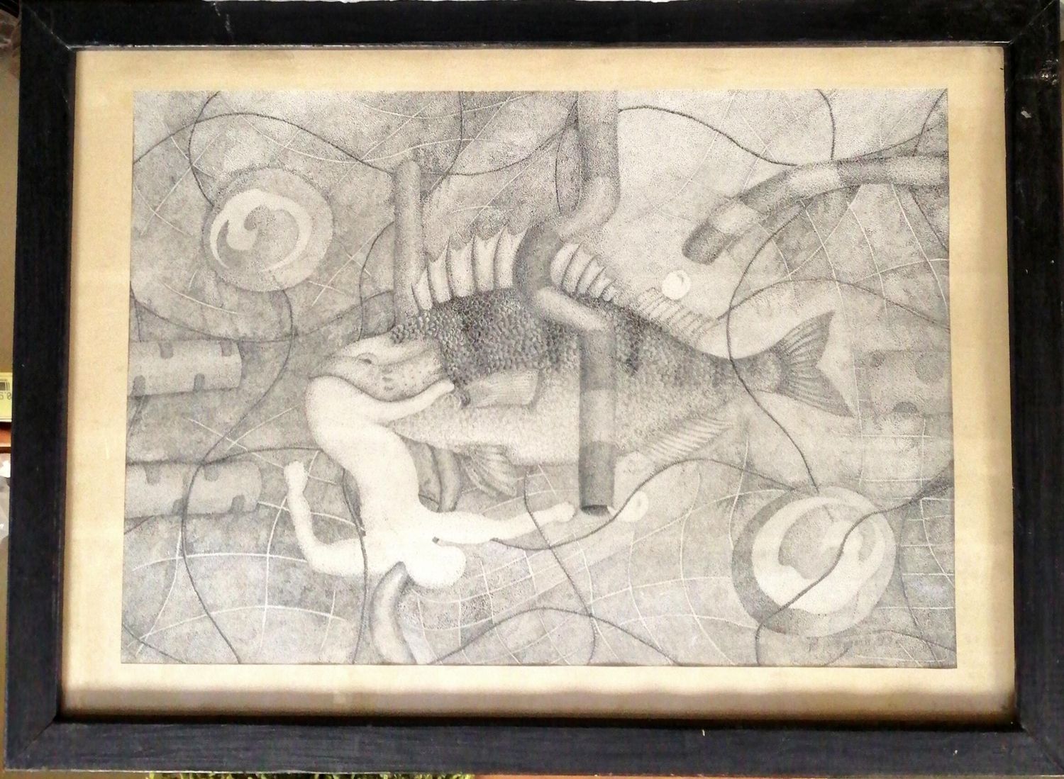 Картина върху картон графика с  рамка, снимка Картина върху картон графика с  рамка, снимка