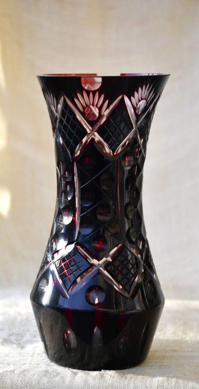 Румънска ваза двуслоен кристал