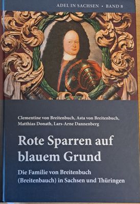 Rote Sparren auf blauem Grund