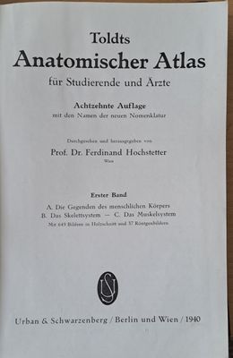 Anatomischer Atlas fur Studierende und Arzte