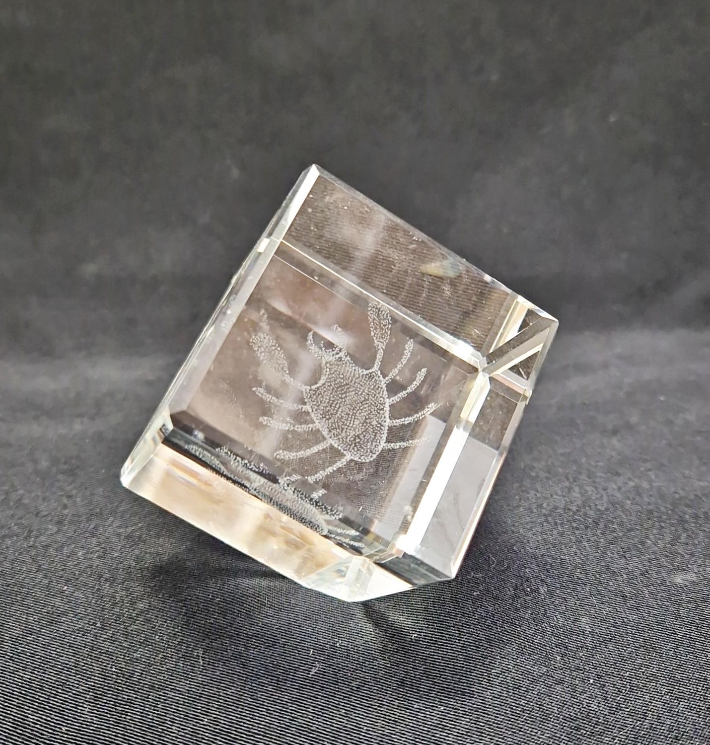 Статуетка рак - стъкло