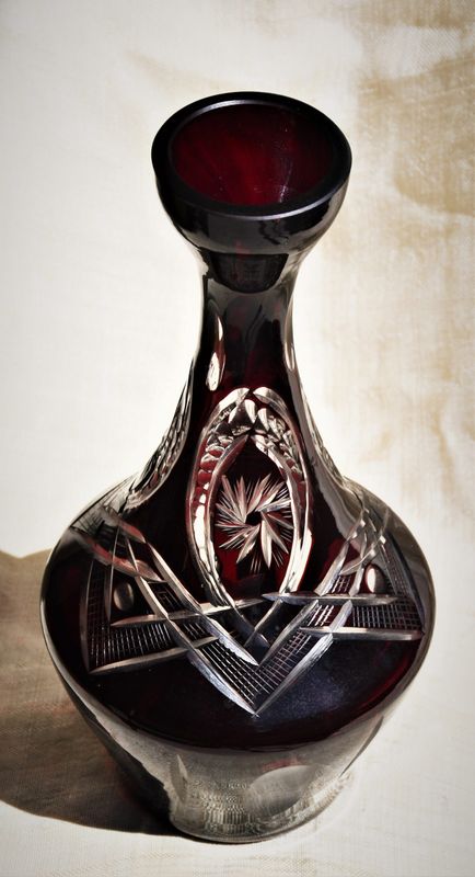 Винтидж ваза двуслоен кристал