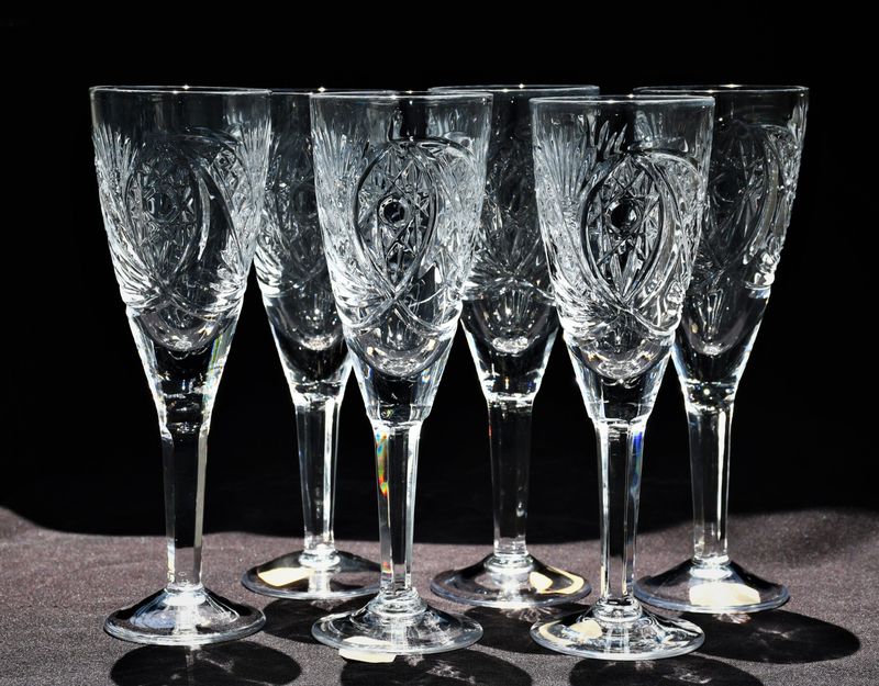 Съветски винтидж кристал - сервиз за вино