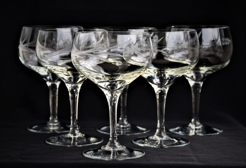 Винтидж сервиз от 6 чаши за шампанско