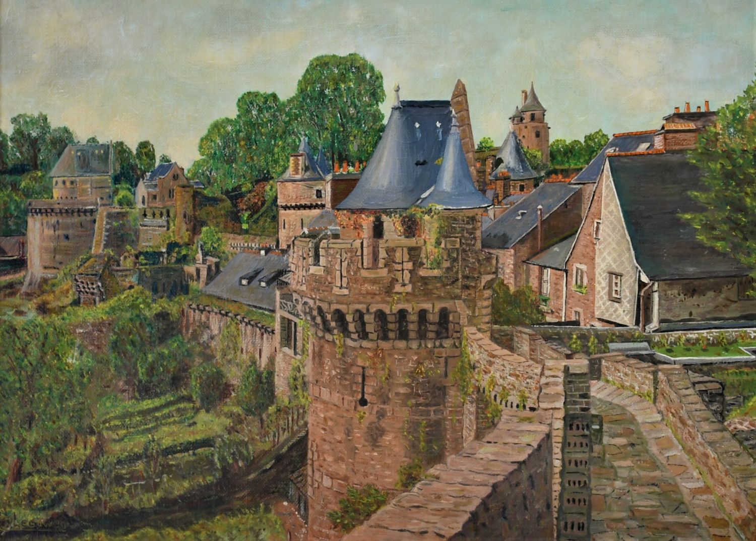 C.J. van Leeuwen (Нидерландия) - "Феодален замък", масло върху лен