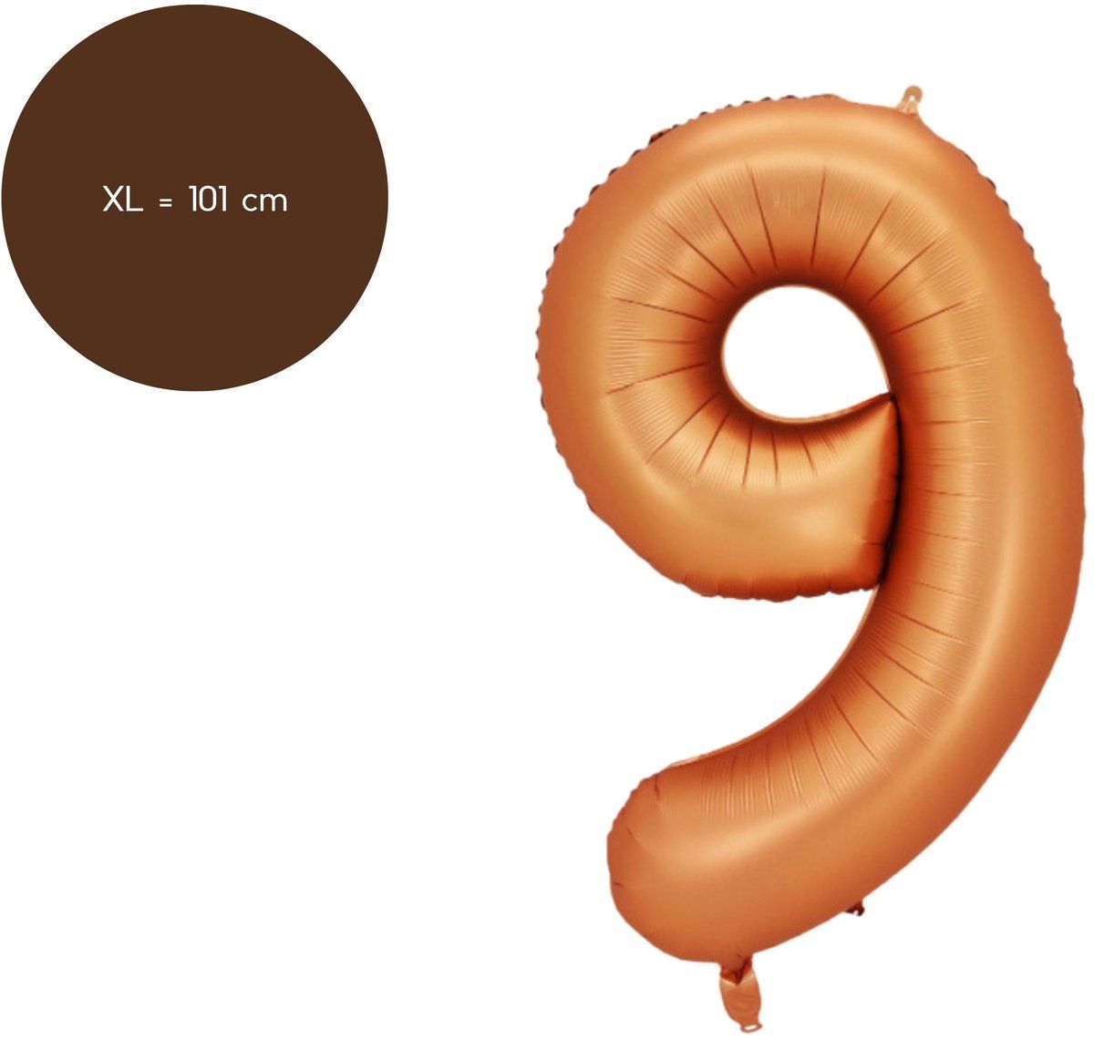 Fienosa Cijfer Ballonnen - Nummer 9 - Oranje - Kleur - 101 cm - XL Groot - Helium Ballon - Verjaardag Ballon - Verjaardag versiering - Leeftijd verjaardag - Verjaardagsballon - Verjaardag