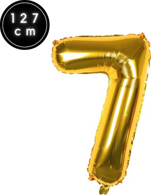 Fienosa Cijfer Ballonnen - Nummer 7 - Goud Kleur - 127 cm - XXL Groot - Helium Ballon - Verjaardag Ballon - Verjaardag Versiering - Leeftijd verjaardag - Verjaardagsballon - Verjaardag