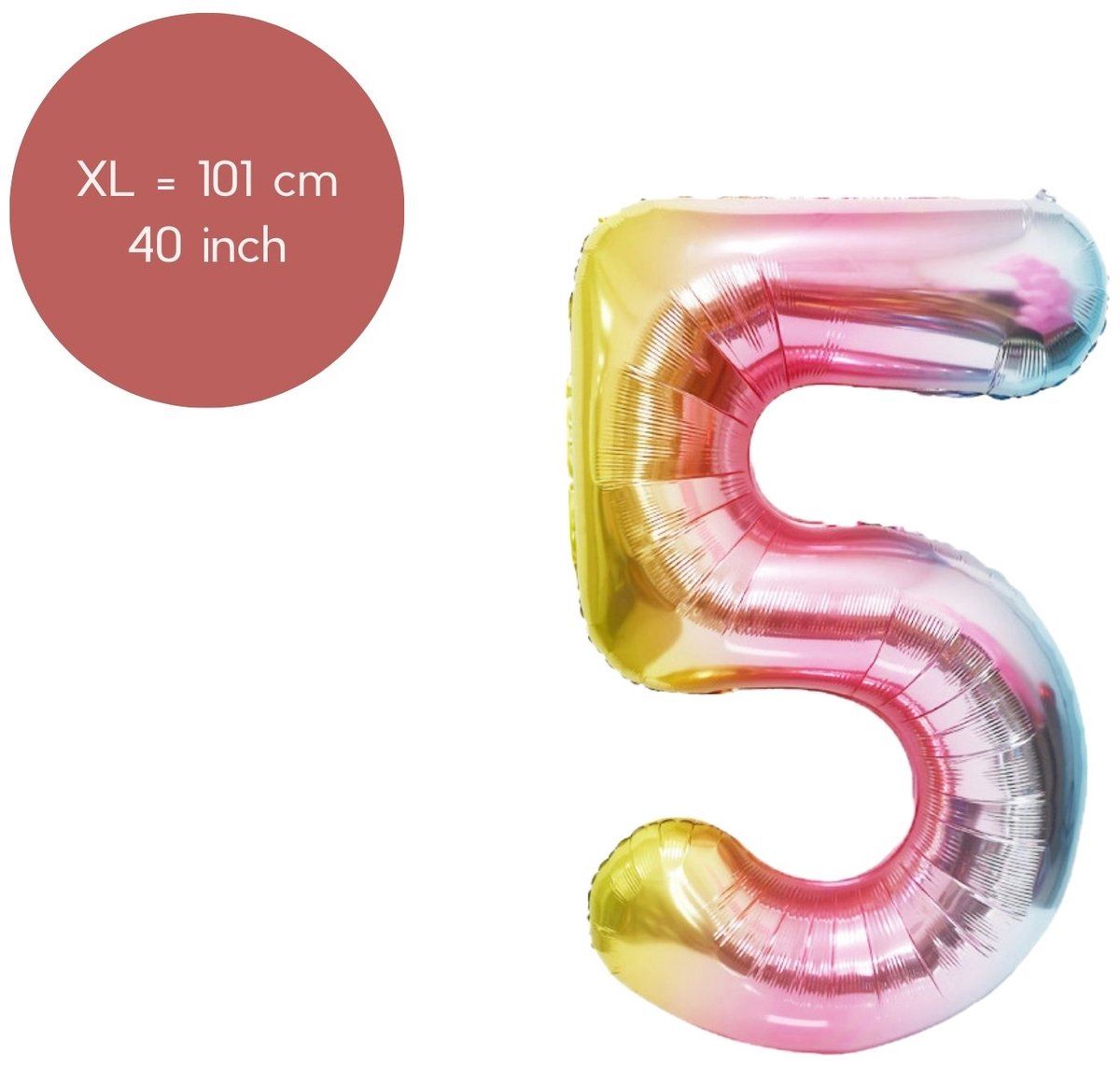 Fienosa Cijfer Ballonnen nummer 5 - Regenboog - 101 cm - XL Groot - Helium Ballon - Verjaardag ballon - Verjaardag versiering - Leeftijd verjaardag - Verjaardagsballon - Verjaardag Fienosa Cijfer Ballonnen nummer 5 - Regenboog - 101 cm - XL Groot - Helium Ballon - Verjaardag ballon - Verjaardag versiering - Leeftijd verjaardag - Verjaardagsballon - Verjaardag