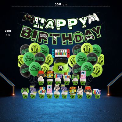 Game Versiering ballonnen set - Happy Birthday Slinger - Game Versiering Verjaardag - 65 items - Verjaardag Versiering - Ballonnen - Fienosa