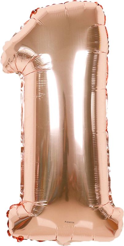 Fienosa Cijfer Ballonnen nummer 1 - Rose Goud - 82 cm - cijfer ballonen - 10 - 11 - 21 - 31 - 41 - 51 - 61 - 71 - 81 - 91 - Verjaardag