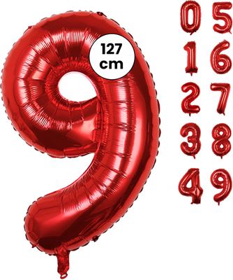 Fienosa Cijfer Ballonnen nummer 9 - Rood - 127 cm - XXL Groot - Helium Ballon - Verjaardag Ballon - Leeftijd verjaardag - Verjaardagsballon - Verjaardag Fienosa Cijfer Ballonnen nummer 9 - Rood - 127 cm - XXL Groot - Helium Ballon - Verjaardag Ballon - Leeftijd verjaardag - Verjaardagsballon - Verjaardag