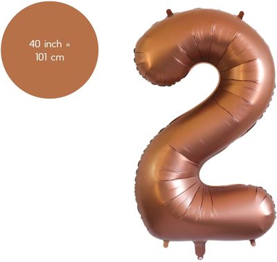 Fienosa Cijfer Ballonnen - Nummer 2 - Bruin - Kleur - 101 cm - XL Groot - Helium Ballon - Verjaardag Ballon - Verjaardag versiering - Leeftijd verjaardag - Verjaardagsballon - Verjaardag Fienosa Cijfer Ballonnen - Nummer 2 - Bruin - Kleur - 101 cm - XL Groot - Helium Ballon - Verjaardag Ballon - Verjaardag versiering - Leeftijd verjaardag - Verjaardagsballon - Verjaardag