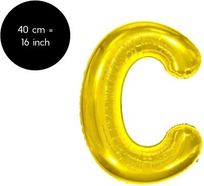Fienosa Letter Ballonnen - Letter C - Goud - Kleur Goud - 40 cm - Helium Ballon - Verjaardag Ballon - Verjaardag versiering Fienosa Letter Ballonnen - Letter C - Goud - Kleur Goud - 40 cm - Helium Ballon - Verjaardag Ballon - Verjaardag versiering