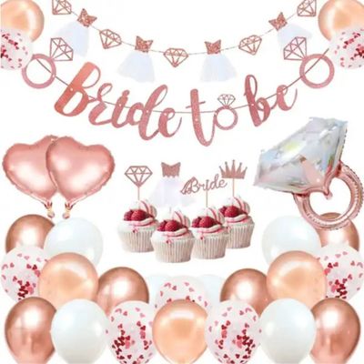 Fienosa Ballonnenboog huwelijk thema - Vrijgezellen feest - Ballon Bride to Be - Ballon Rose Goud - Luxe Verjaardag Ballonnen - Ballonnen boog - Verjaardag - Bruiloft decoratie - 36 stuks - Helium