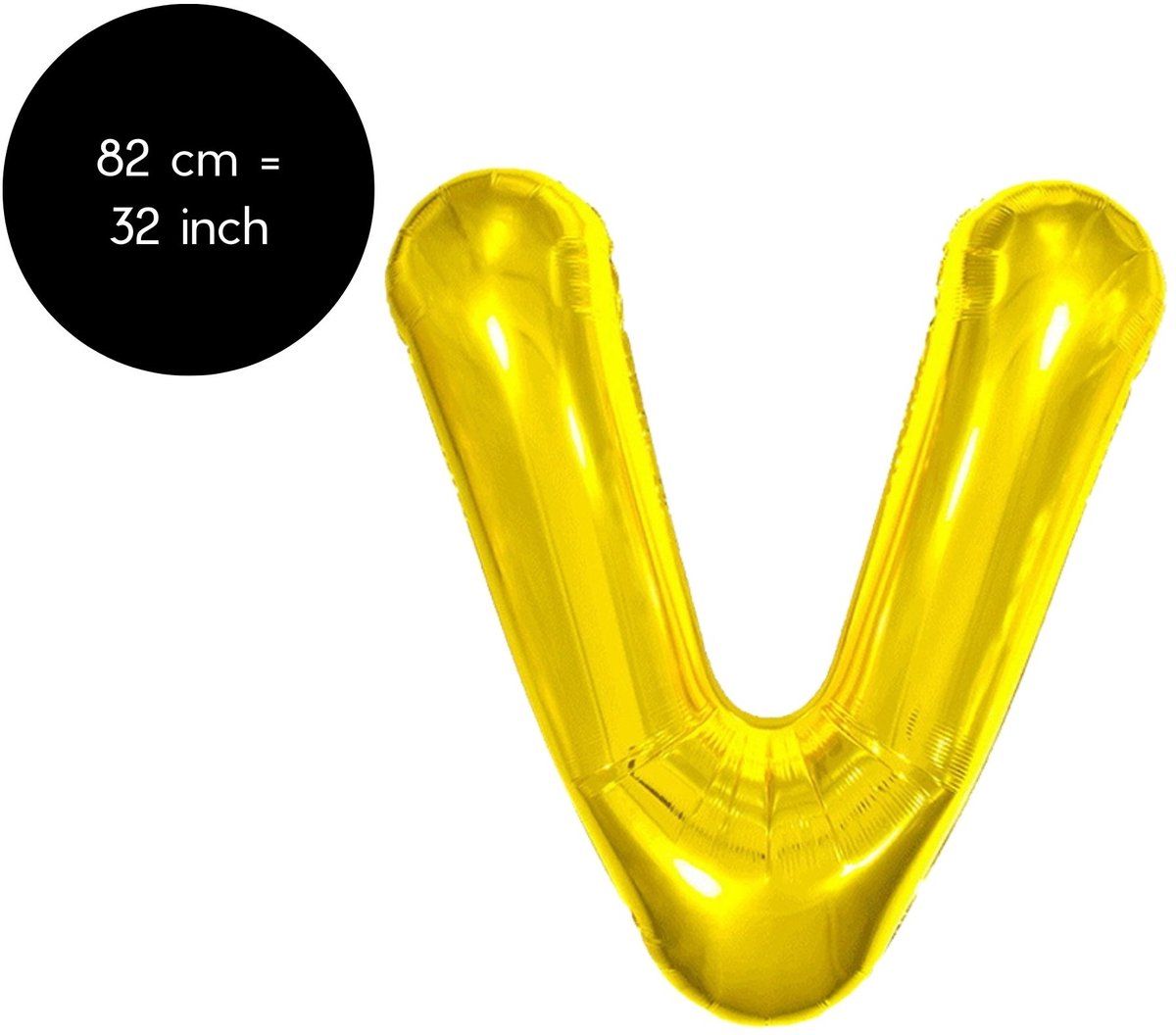 Fienosa Letter Ballonnen - Letter V - Goud - Kleur Goud - 82 cm - Helium Ballon - Verjaardag Ballon - Verjaardag versiering