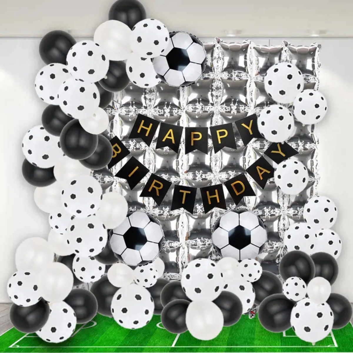Fienosa Ballonnenboog Voetbal - Zwart Wit - Voetbal Versiering Verjaardag - Voetbal Ballonnen - Ballonnenboog - Verjaardag - Happy Birthday Slinger - Voetbal decoratie - 74 stuks - Helium Ballonnen - Fienosa Ballonnenboog Voetbal - Zwart Wit - Voetbal Versiering Verjaardag - Voetbal Ballonnen - Ballonnenboog - Verjaardag - Happy Birthday Slinger - Voetbal decoratie - 74 stuks - Helium Ballonnen -