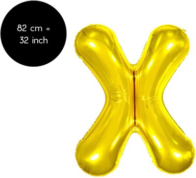 Fienosa Letter Ballonnen - Letter X - Goud - Kleur Goud - 82 cm - Helium Ballon - Verjaardag Ballon - Verjaardag versiering