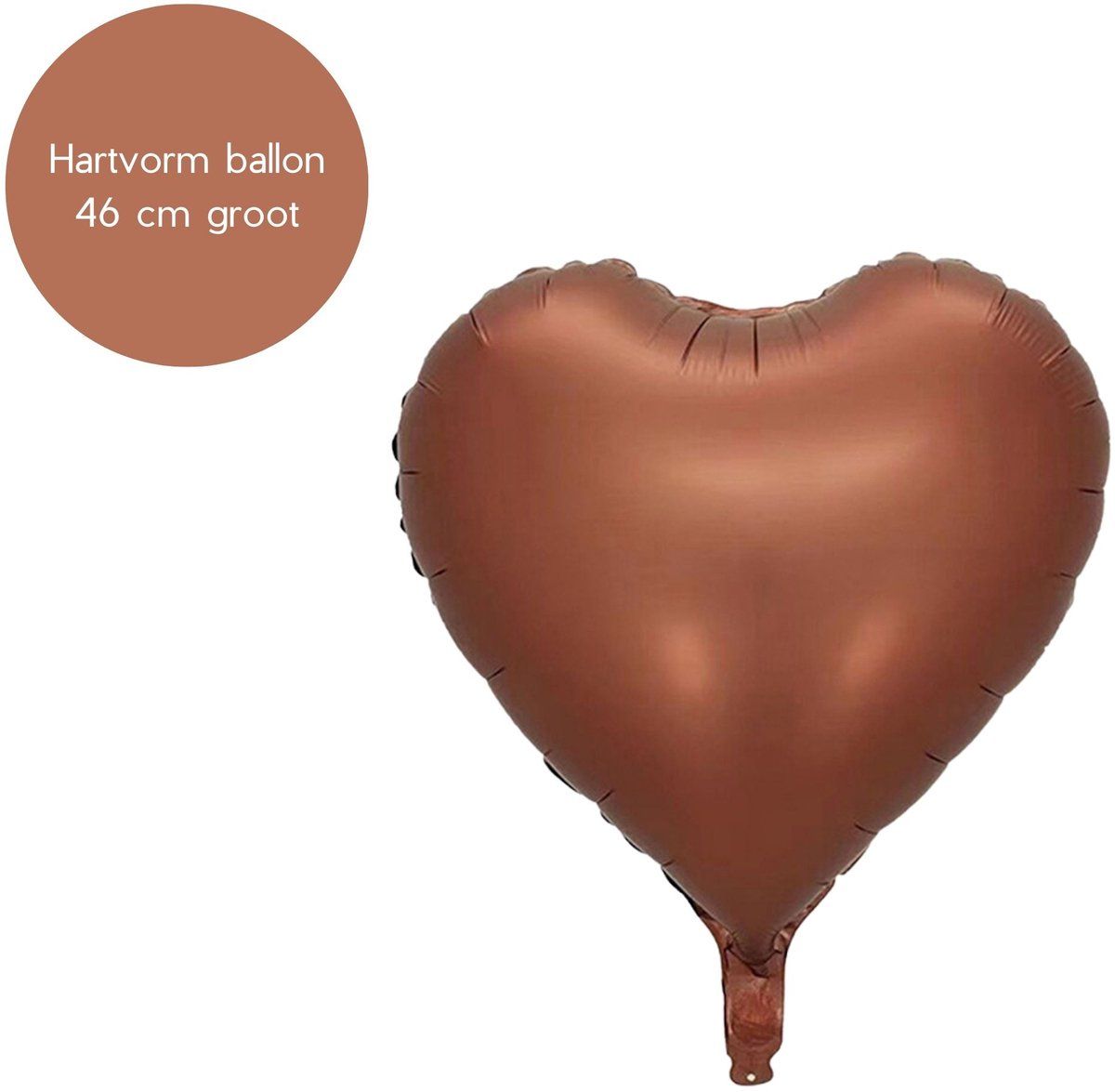 Fienosa Hartballon - Helium Ballon - Verjaardag Ballon - Verjaardag versiering - Hartvorm - kleur Bruin - 46 cm groot - Hartjes en liefde