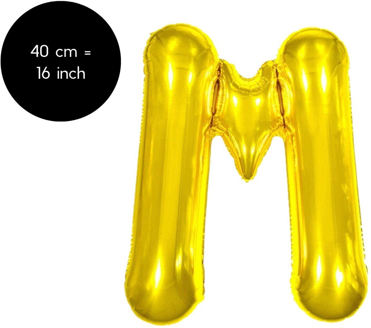 Fienosa Letter Ballonnen - Letter M - Goud - Kleur Goud - 40 cm - Helium Ballon - Verjaardag Ballon - Verjaardag versiering