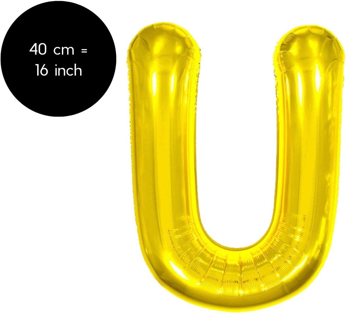 Fienosa Letter Ballonnen - Letter U - Goud - Kleur Goud - 40 cm - Helium Ballon - Verjaardag Ballon - Verjaardag versiering