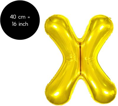 Fienosa Letter Ballonnen - Letter X - Goud - Kleur Goud - 40 cm - Helium Ballon - Verjaardag Ballon - Verjaardag versiering