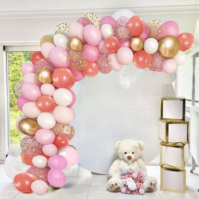 Fienosa Ballonnenboog Roze- Luxe Verjaardag Ballonnen - Glitter en Glamour - Ballonnenboog - Verjaardag - 125 stuks - Helium Ballonnen - Ballonboog Versiering – Feest Decoratie Verjaardag - Papieren